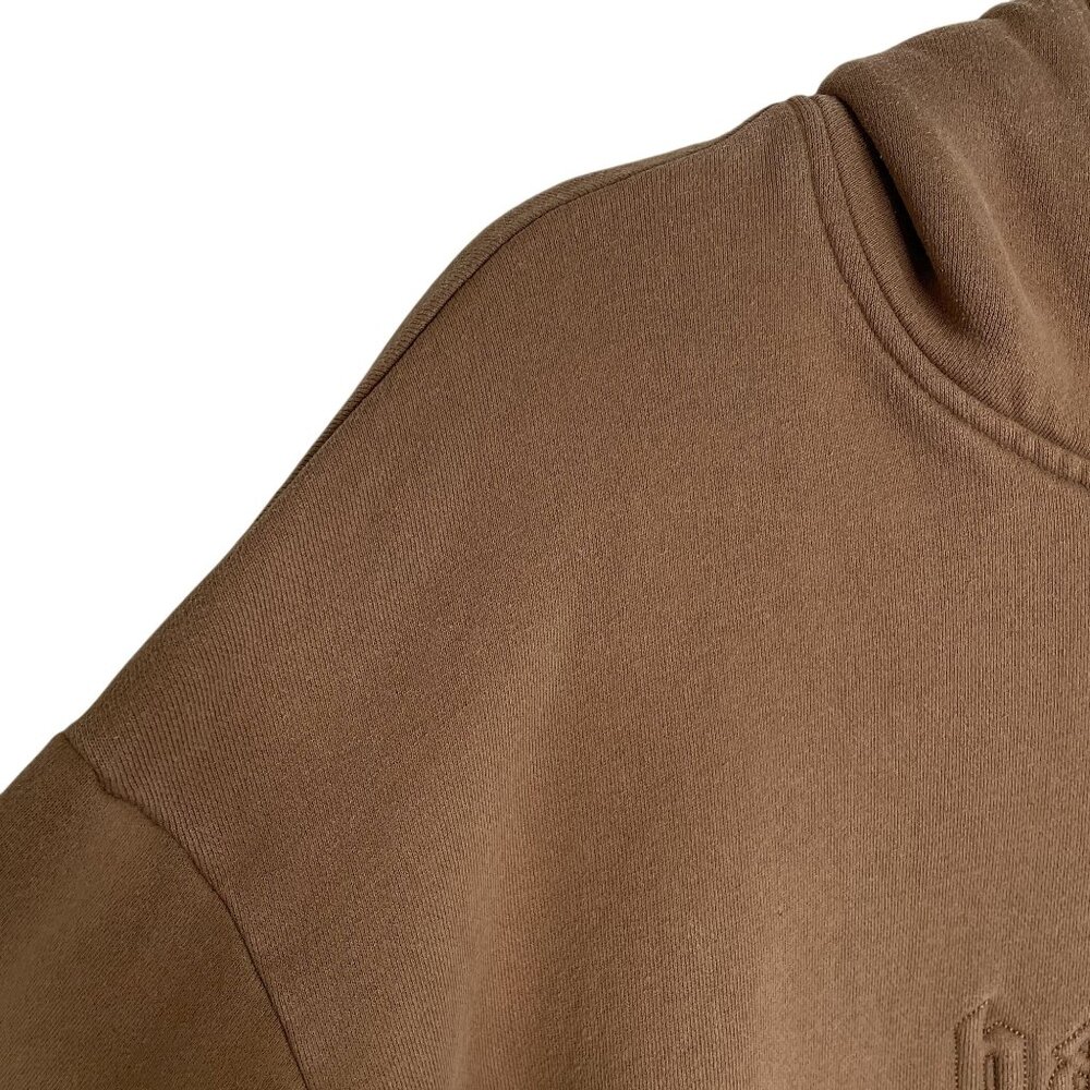 Badwood Unisex Tan Embossed Logo Hoodie, L - Picture 6 of 10